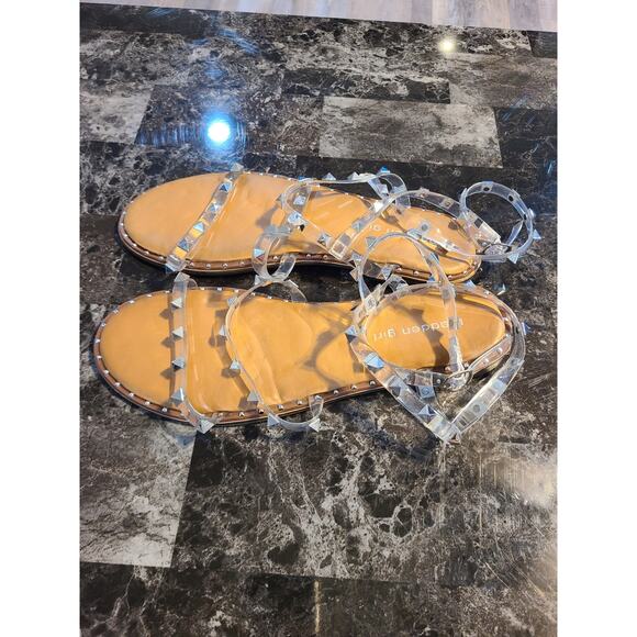 Madden girl 8.5 women's clear pvc studded strappy sandals - Picture 5 of 5